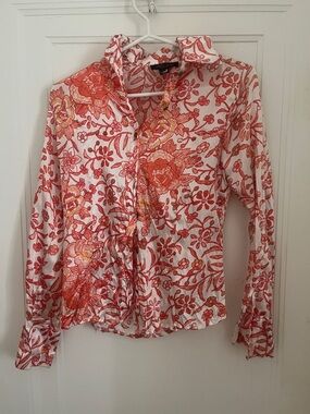 Roberto Cavalli Floral Button-Up Shirt - Red/White